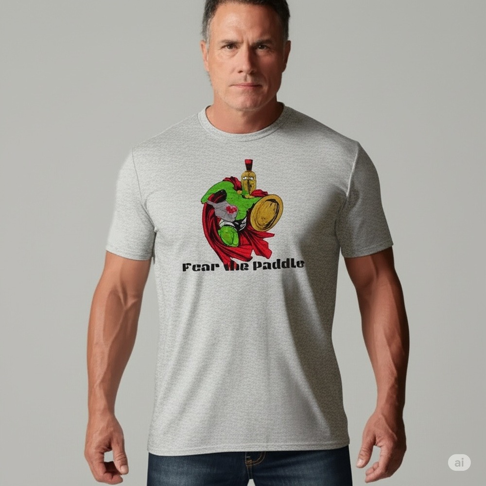 Fear the Paddle Pickleball T-Shirt Next Level Apparel Gray XL 21.5x27‎